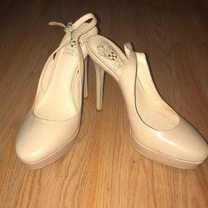 Nude Sling Back Pumps